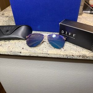 Diff Eyewear Tahoe Blue and Gold Sunglasses